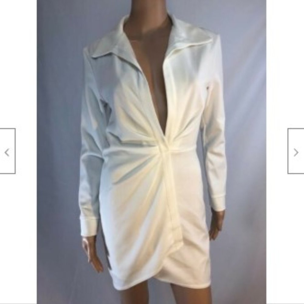 Asos Womens Shirt Dress Long-Sleeve Above Knee 4 - Picture 9 of 16